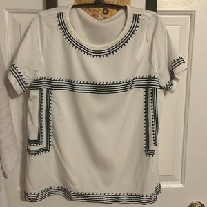 White and blue top